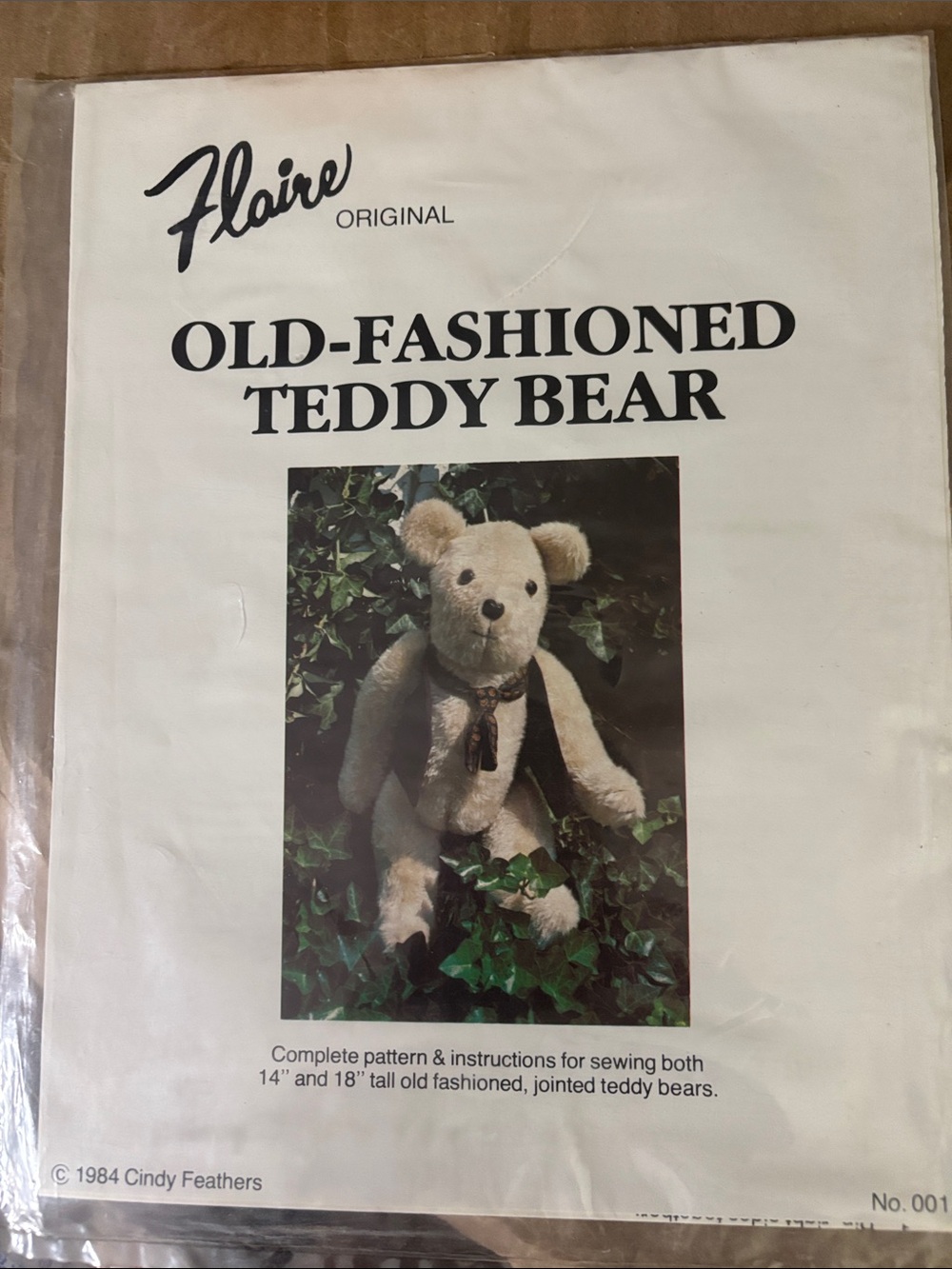 Flaire Original Old-Fashioned Teddy Bear Sewing, 1984, Cindy Feathers